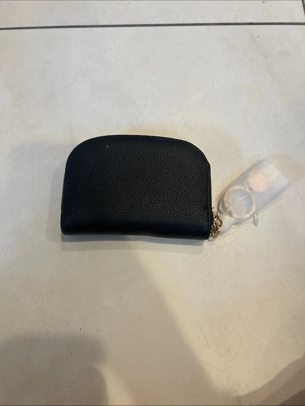 Black Pebbled Leather Wallet Pouch